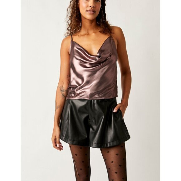 🆕 FREE PEOPLE Sunset Shimmer Woven Cami / Rose Gold - Picture 2 of 5